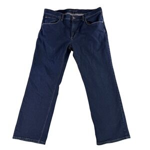 Mott & Bow Oliver Straight Leg Mens 38x30 Dark Blue Rinsed Denim Premium Jeans